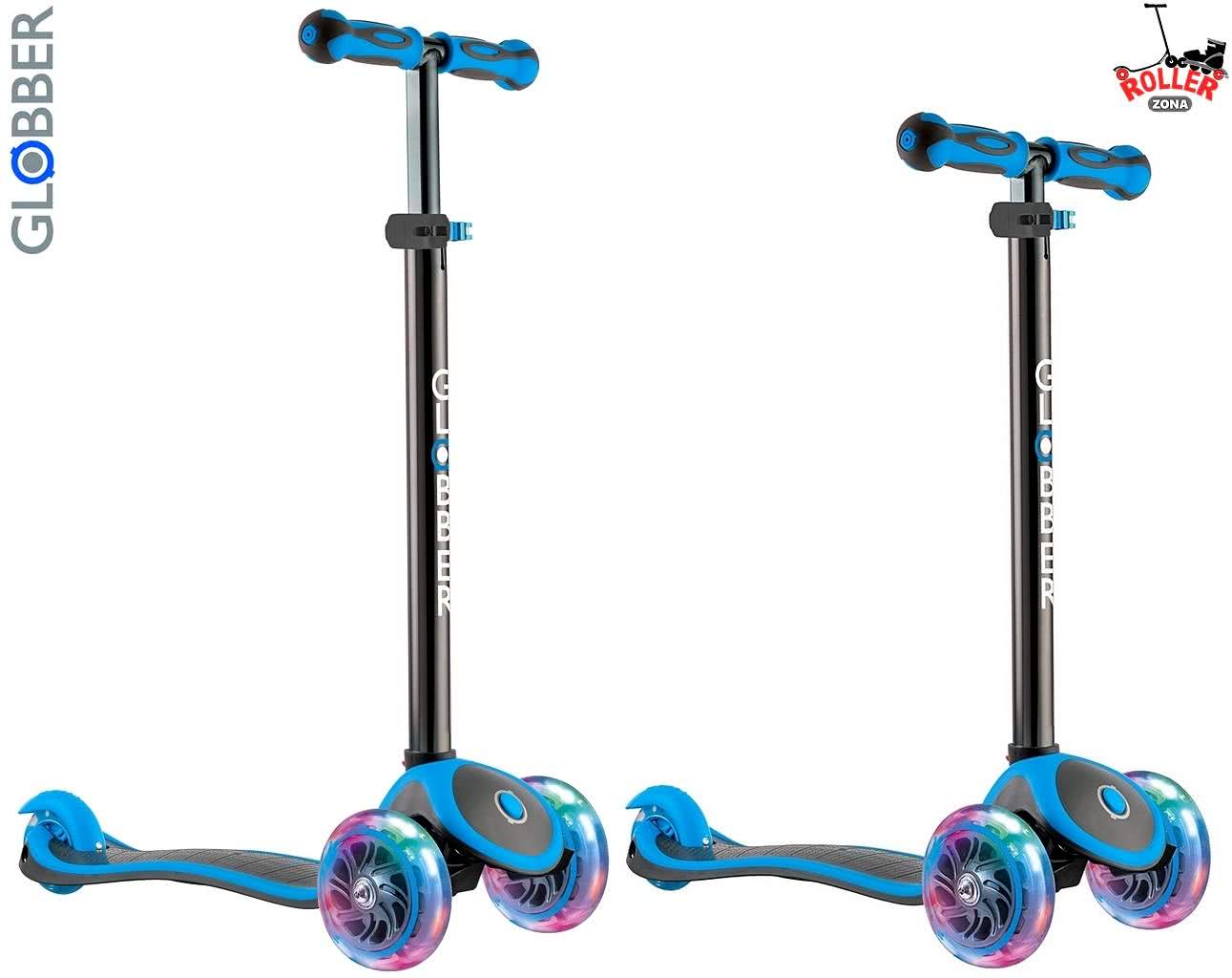 Детский Самокат GLOBBER PRIMO PLUS TITANIUM со светящимися колесами Детский Самокат GLOBBER PRIMO PLUS TITANIUM со светящимися колесами