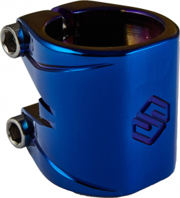Зажим Striker Essence Double V2 Pro Scooter Clamp 31,8/34,9 Blue Chrome - Фото № 1