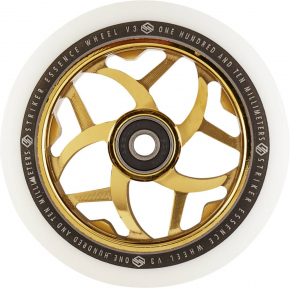 Колесо для трюкового самокату Striker Essence V3 White Pro Scooter Wheel 110 мм Gold Chrome - Фото № 1