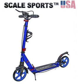 САМОКАТ ДВОКОЛІСНИЙ SCALE SPORTS SS-10 СИНЕ РУЧНЕ ГАЛЬМО LED-ЛІХТАР - Фото № 1