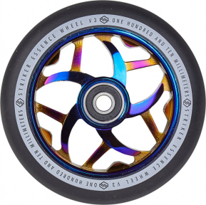 Колесо для трюкового самокату Striker Essence V3 Black Pro Scooter Wheel 110 мм Blue Chrome - Фото № 1
