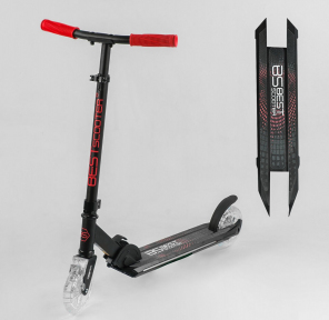 Самокат Best Scooter PU 145 светящиеся платформа и колеса Красный - Фото № 1