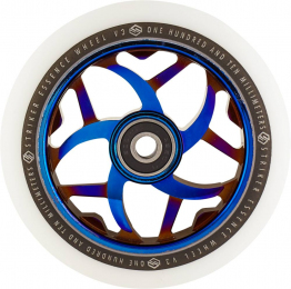 Колесо для трюкового самокату Striker Essence V3 White Pro Scooter Wheel 110 мм Blue Chrome