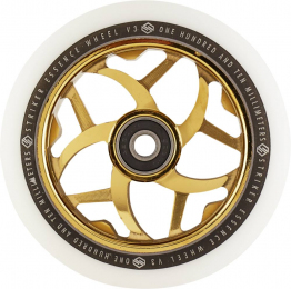 Колесо для трюкового самокату Striker Essence V3 White Pro Scooter Wheel 110 мм Gold Chrome